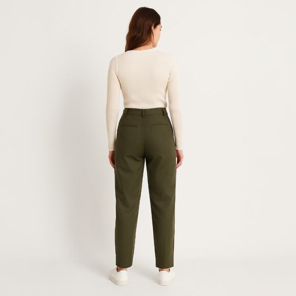 A289-A • High-Waist Pleat Front Straight Chino Pants Trousers - Picture 4 of 6